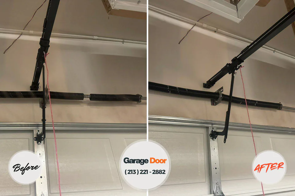 Before and after: garage door repair Hillsborough